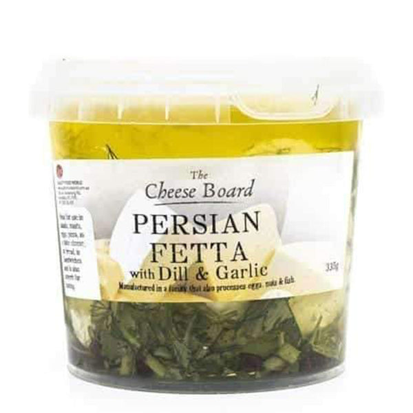 The Cheese Board Dill and Garlic Persian Fetta Cheese 335g | Harris Farm Online