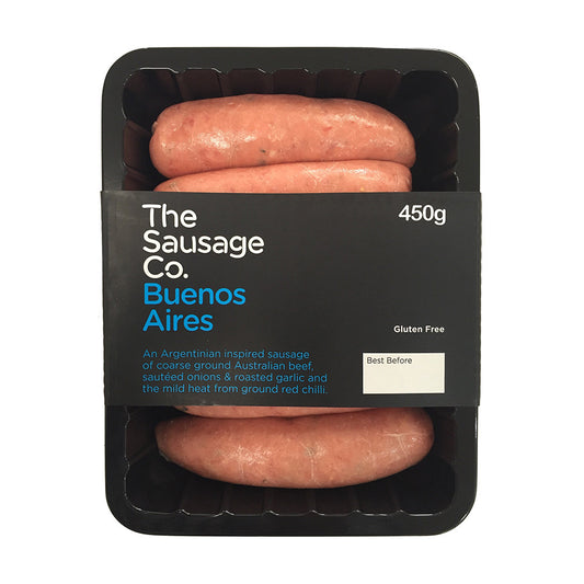 Sausages - Beef Buenos Aires 450g The Sausage Co , Frdg5-Meat - HFM, Harris Farm Markets

