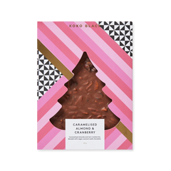 Koko Black Milk Chocolate Caramelised Almond and Cranberry Twinkling Tree 150g