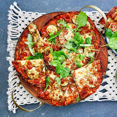 Zucchini Tomato Ricotta and Pesto Pizzas