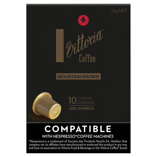 Vittoria Coffee Mountain Grown 10 Compatible Capsules 52g