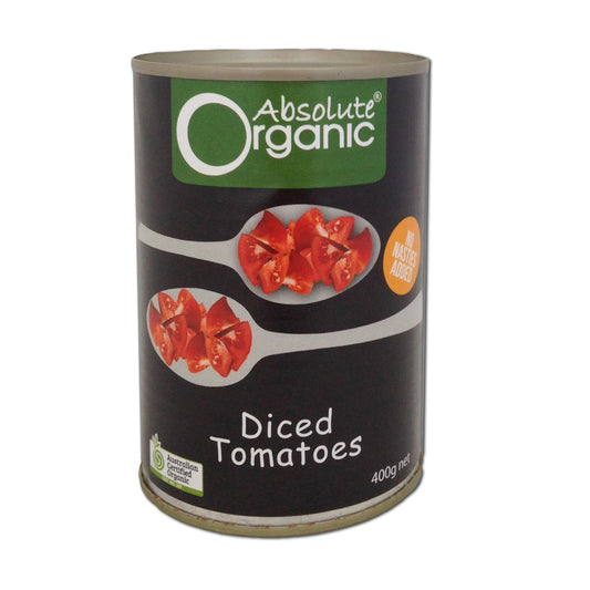 Diced OrganicTomatoes 400g Absolute Organic , Grocery-Can Veg - HFM, Harris Farm Markets
