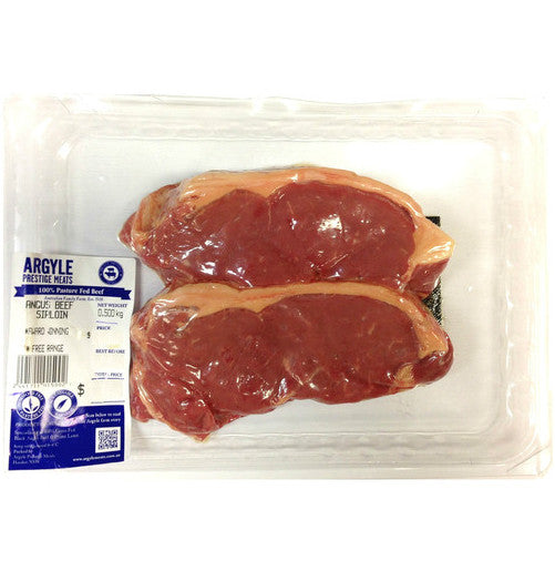 Beef Sirloin Portions Argyle Angus 100% Pasture Fed Free Range 500g , Frdg5-Meat - HFM, Harris Farm Markets

