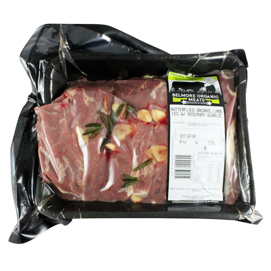 Lamb - Leg Butterfly Rosemary Organic (550-750g) Belmore