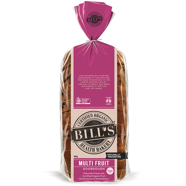 Bills Organic Multi Fruit Sourdough 660g