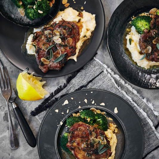 Pork Scotch Steak - with Parsnip Potato Mash & Broccoli