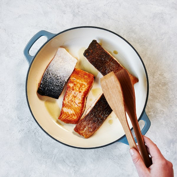 Crispy Skin Salmon - with Pumpkin Puree & Roasted Greens