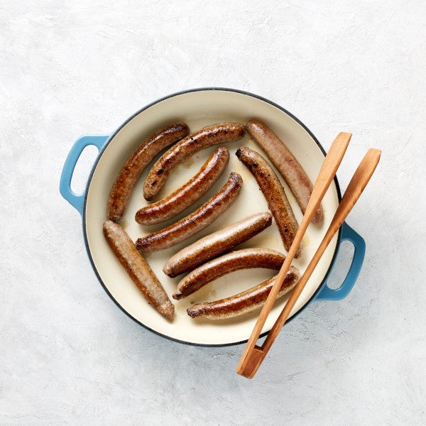 Lamb Bangers with Roasted Zucchini, Beetroot, Chickpeas and Tzatziki