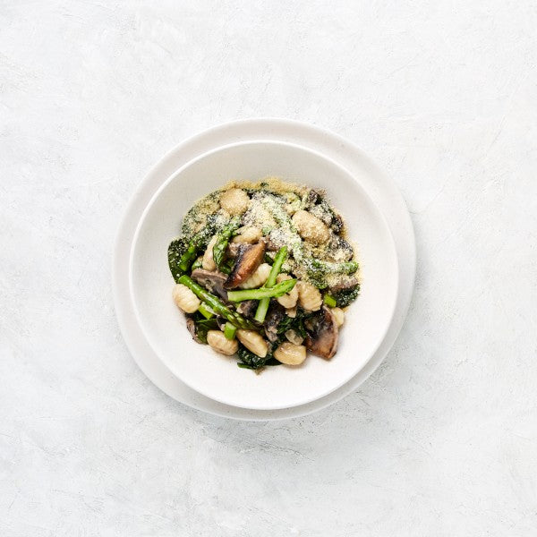 Gnocchi - with Creamy Mushrooms, Asparagus & Parmesan