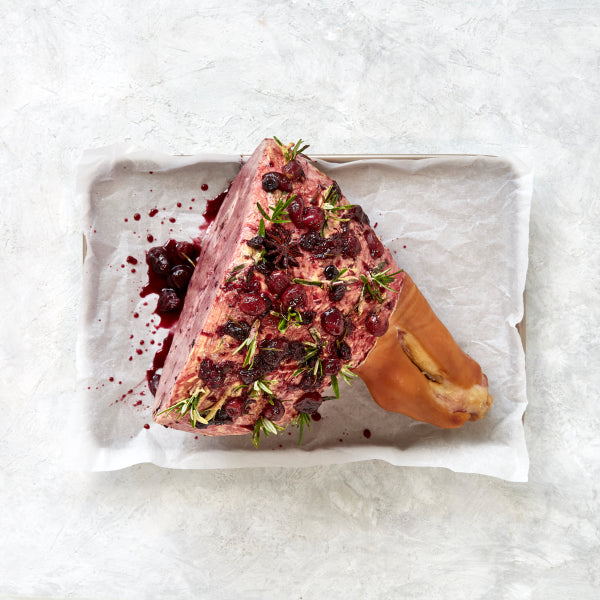 Mixed Berry and Cherry Glazed Christmas Ham