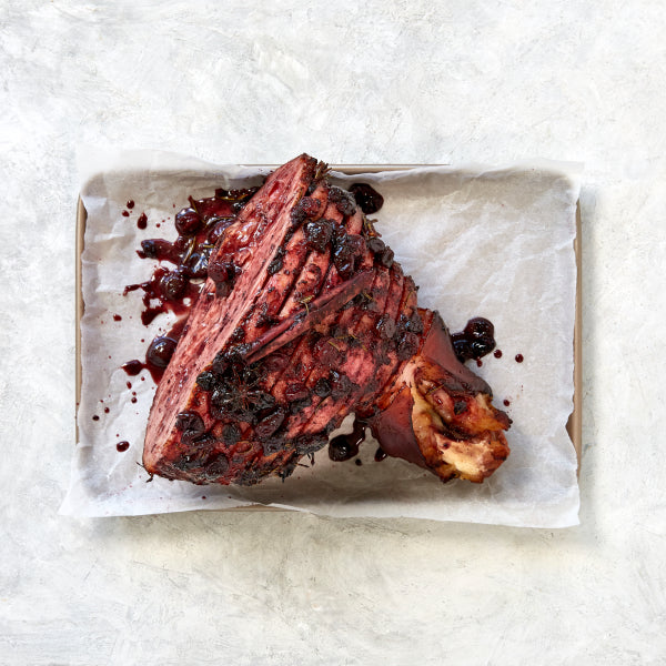 Mixed Berry and Cherry Glazed Christmas Ham