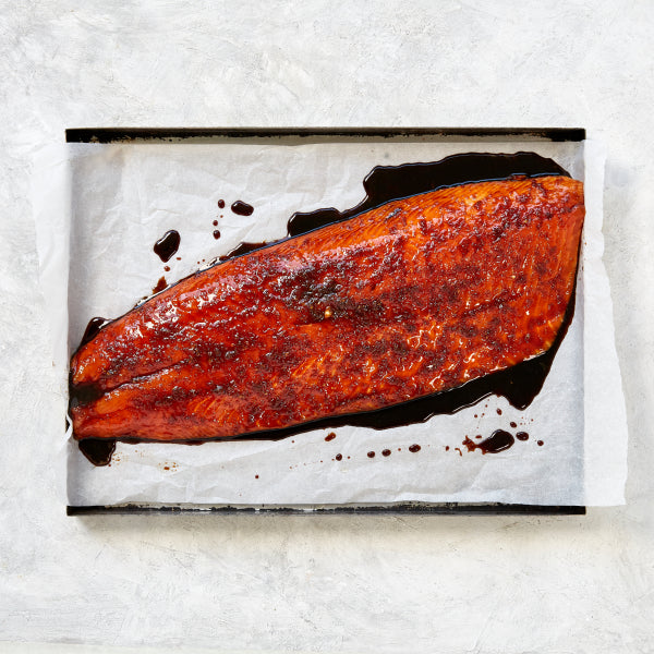 Honey and Tamari Baked Salmon with Pickled Cucumber