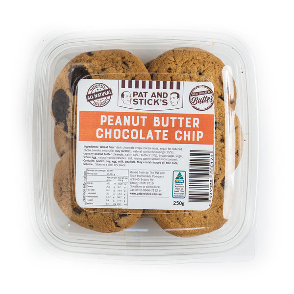 Pat and Stick's Peanut Butter Chocolate Chip Cookies | Harris Farm Online