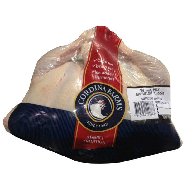 Chicken - Whole Twin Pack (1.6kg) Cordina , Frdg5-Meat - HFM, Harris Farm Markets
