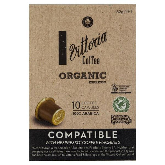 Vittoria Organic Espresso Coffee Capsule 52g , Grocery-Coffee - HFM, Harris Farm Markets
