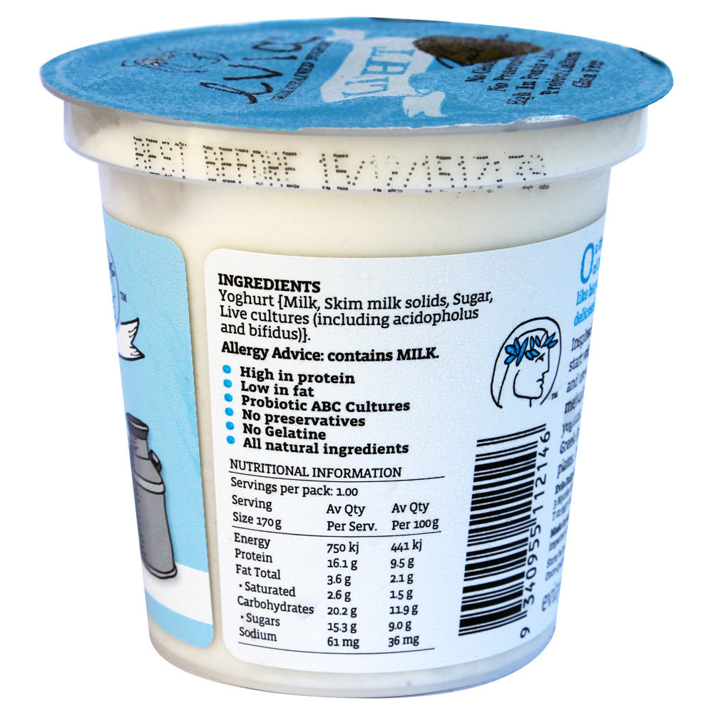 Evia Greek Strained Thick Lite Classic Yoghurt 170g , Frdg2-Dairy - HFM, Harris Farm Markets
 - 2
