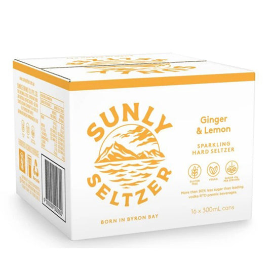 Sunly Seltzer Ginger and Lemon Sparkling Hard Seltzer Case  | Harris Farm Online