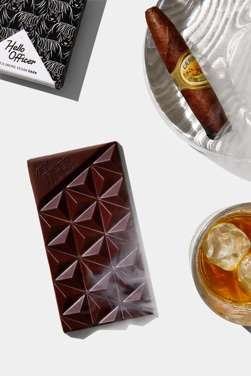 Hey Tiger Hello Officer Whisky and Smoked Vegan Dark Chocolate | Harris Farm Online