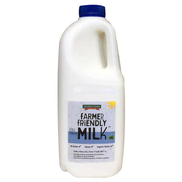 Milk Full Cream Farmer Friendly 2L Harris Farm , Frdg2-Dairy - HFM, Harris Farm Markets
 - 1