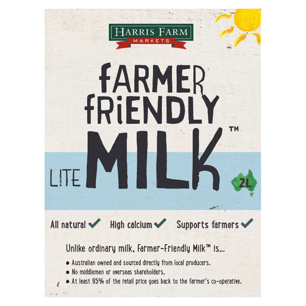 Milk Lite Farmer Friendly 2L Harris Farm , Frdg2-Dairy - HFM, Harris Farm Markets
 - 2