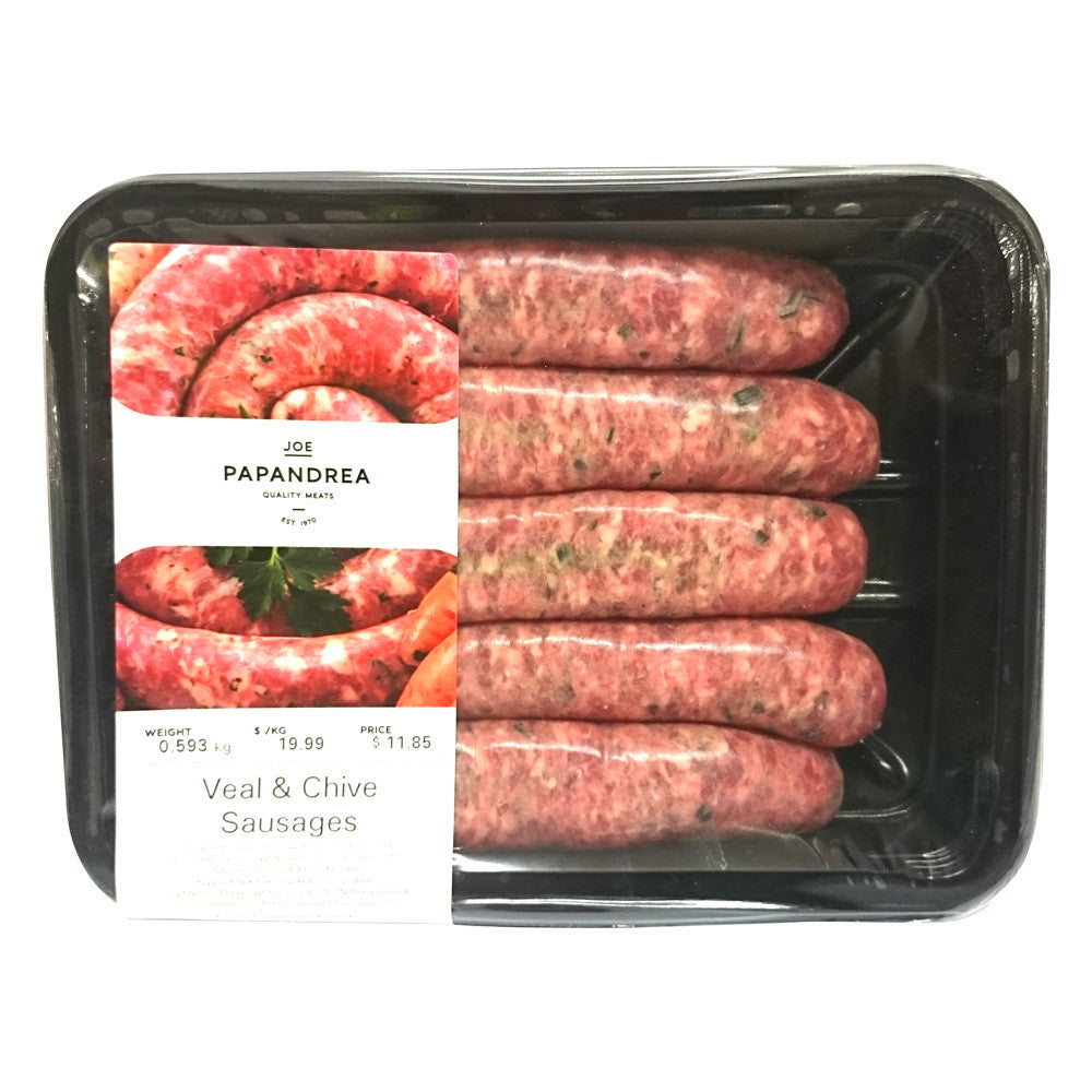 Sausages Beef Veal & Chives Joe Papandrea 500-700g , Frdg5-Meat - HFM, Harris Farm Markets
