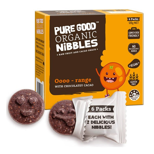 Pure Good Organic - Nibbles Oooo Range - Orange & Cacao (120g)