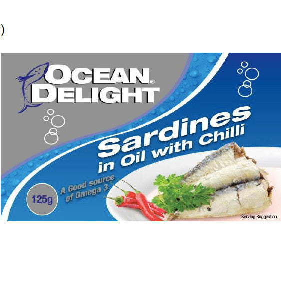 Ocean Delight Sardines In Oil With Chilli 125g , Grocery-Can or Jar - HFM, Harris Farm Markets
