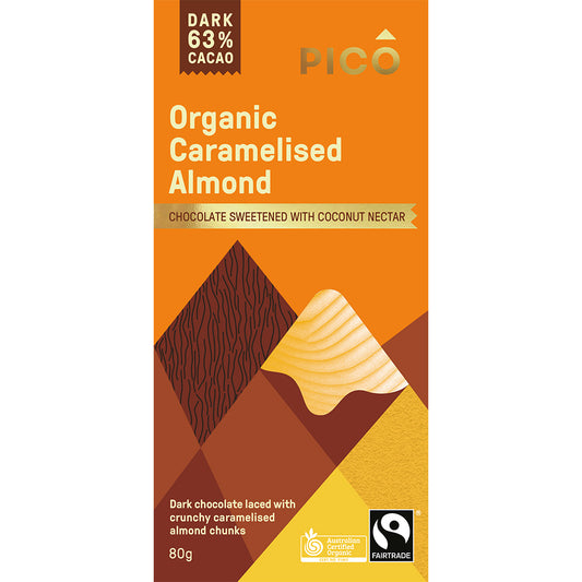 Pico - Chocolate Dark - Organic Caramelised Almond (80g)