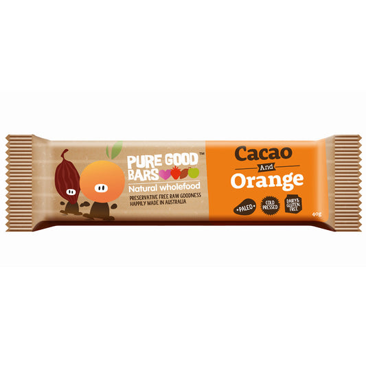 Pure Good Bars Cocao Orange 40g , Grocery-Confection - HFM, Harris Farm Markets
