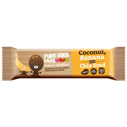 Pure Good Bars Coconut Banana Chia Seed 40g , Grocery-Confection - HFM, Harris Farm Markets
