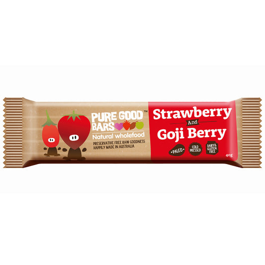 Pure Good Bars Strawberry Goji Berry 40g , Grocery-Confection - HFM, Harris Farm Markets

