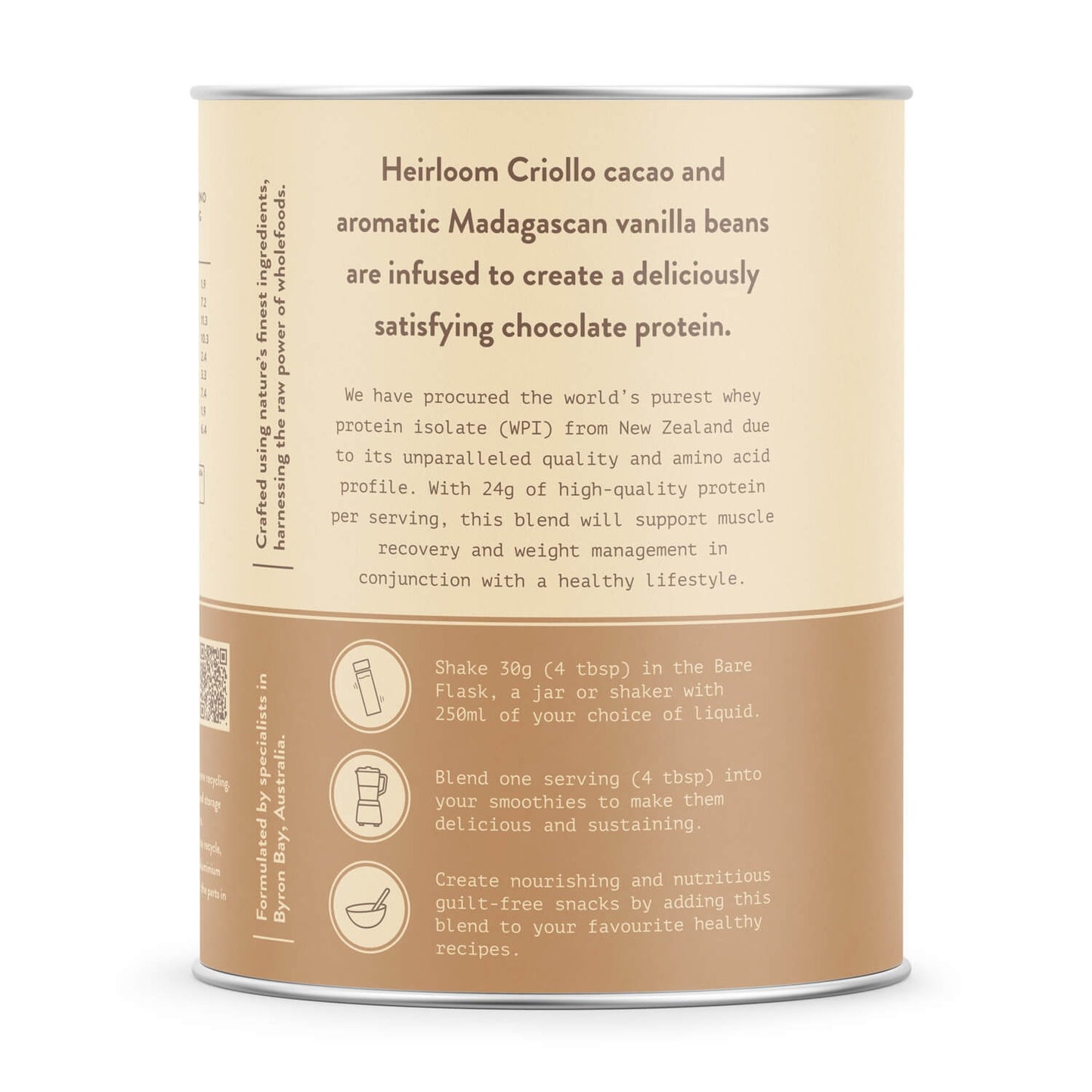 Bare Blends Organic Dark Cacao Natural WPI | Harris Farm Online