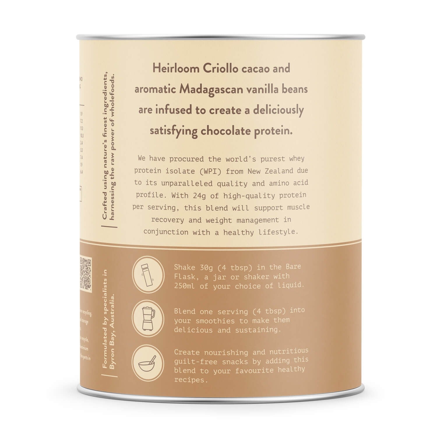Bare Blends Organic Dark Cacao Natural WPI | Harris Farm Online