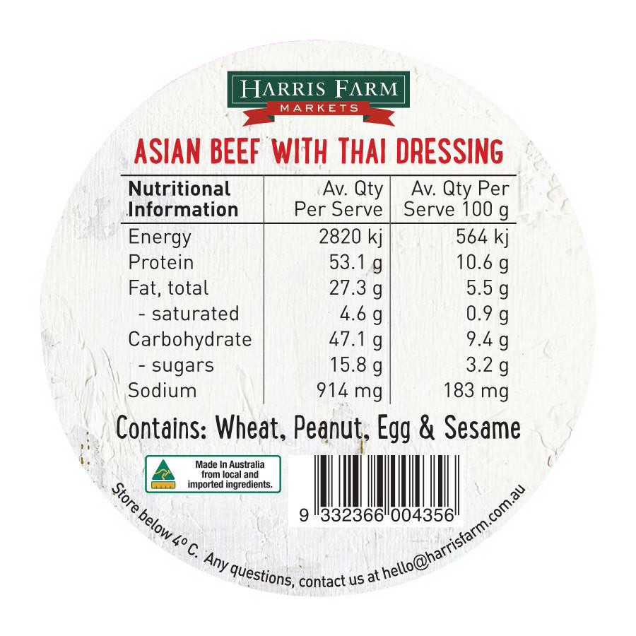 Harris Farm Salad2Go Asian Beef With Thai Dressing 300g