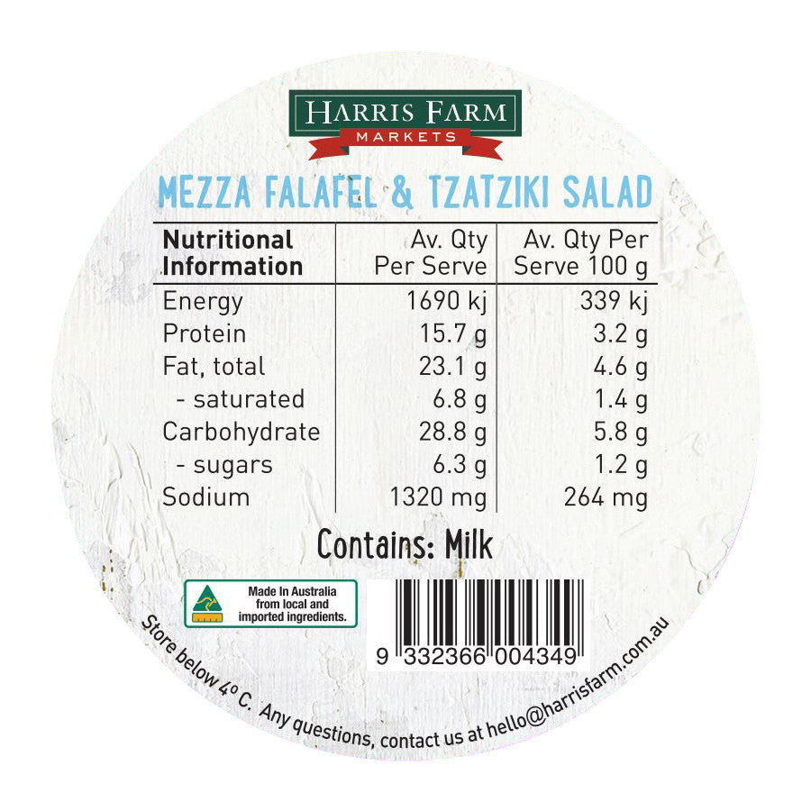 Harris Farm - Salad2Go Mezza Falafel Tzatziki (300g Jar)