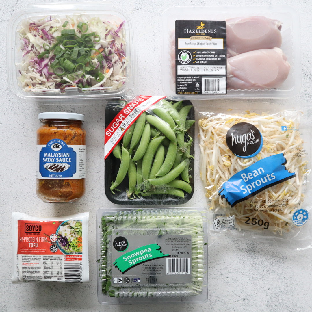 Chicken Tofu Satay Salad