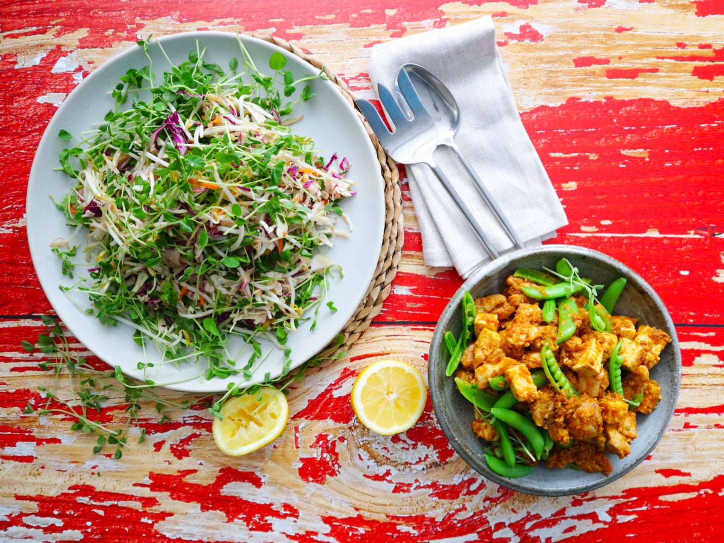 Chicken Tofu Satay Salad