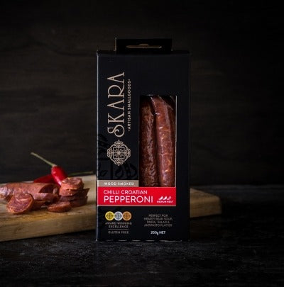 Skara Woodsmoked Chilli Croatian Pepperoni | Harris Farm Online