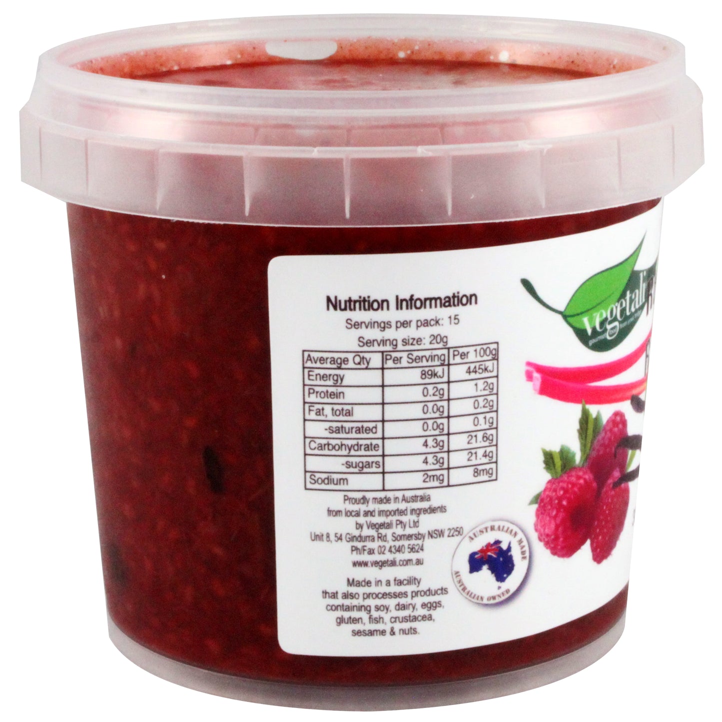Vegetali - Dessert Rhubarb & Raspberry with Vanilla (300g)