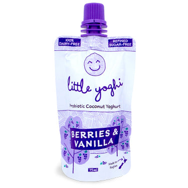 Little Yoghi - Probiotic Coconut Yoghurt - Berries & Vanilla Pouch (75ml)