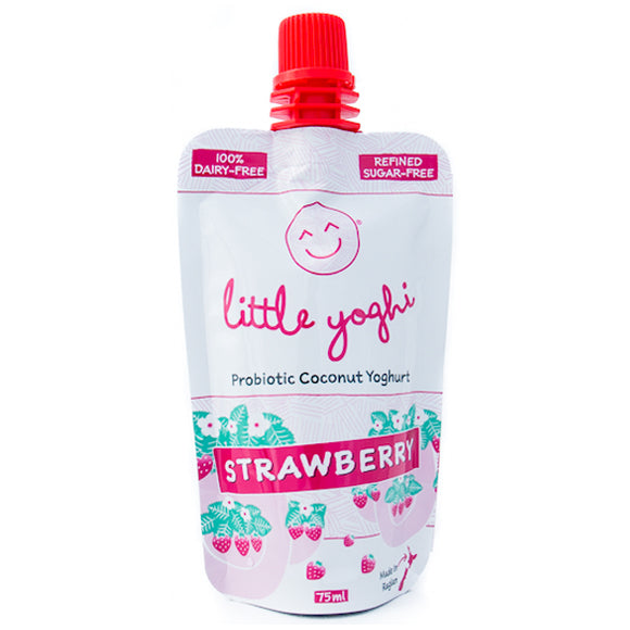Little Yoghi - Probiotic Coconut Yoghurt - Strawberry Pouch (75ml)